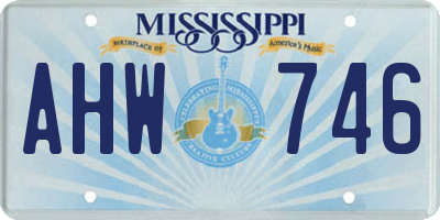 MS license plate AHW746