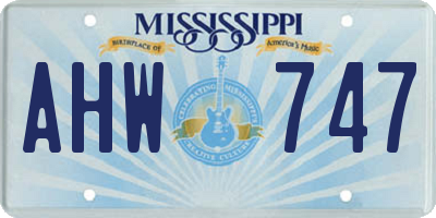 MS license plate AHW747