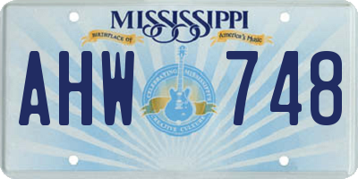 MS license plate AHW748