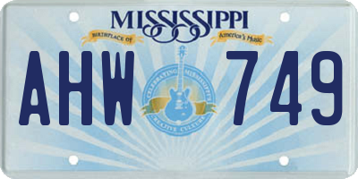 MS license plate AHW749