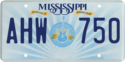 MS license plate AHW750