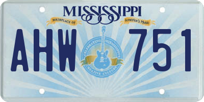 MS license plate AHW751
