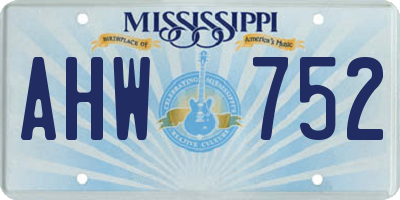 MS license plate AHW752