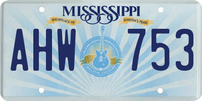 MS license plate AHW753