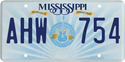 MS license plate AHW754