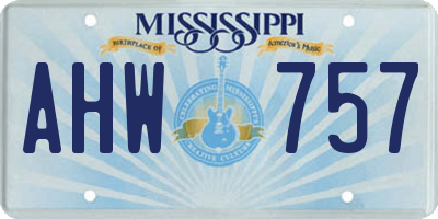 MS license plate AHW757