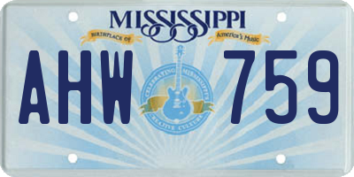 MS license plate AHW759