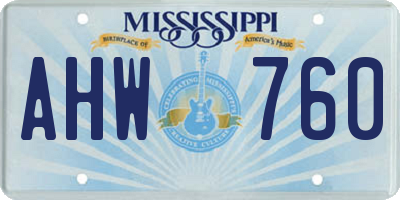 MS license plate AHW760
