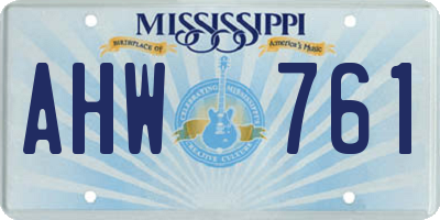 MS license plate AHW761
