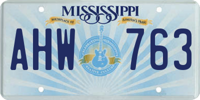 MS license plate AHW763