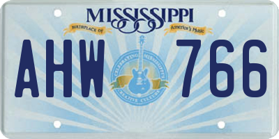 MS license plate AHW766
