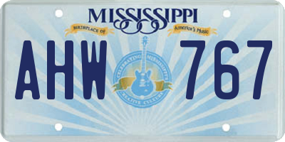 MS license plate AHW767
