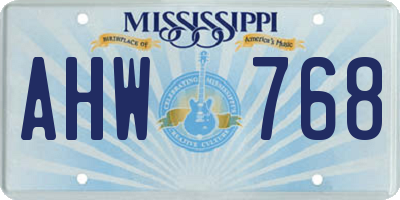 MS license plate AHW768
