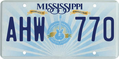 MS license plate AHW770