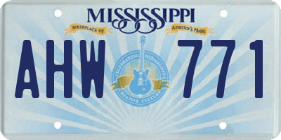 MS license plate AHW771