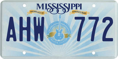 MS license plate AHW772