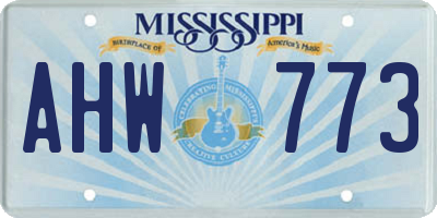 MS license plate AHW773