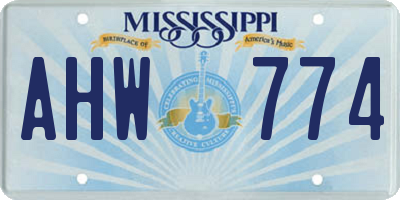 MS license plate AHW774