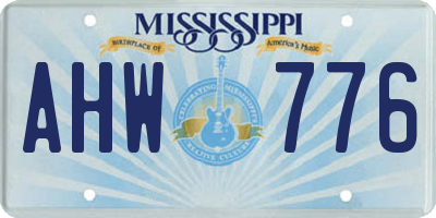MS license plate AHW776