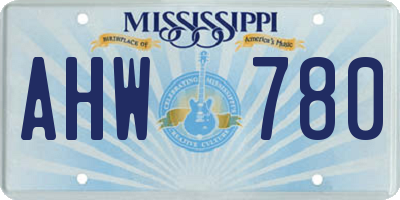 MS license plate AHW780