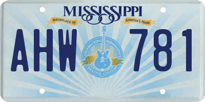 MS license plate AHW781