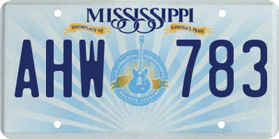 MS license plate AHW783