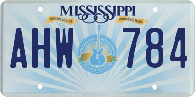 MS license plate AHW784