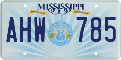MS license plate AHW785