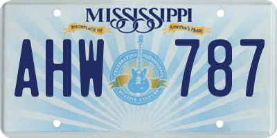 MS license plate AHW787