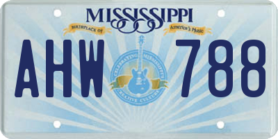MS license plate AHW788