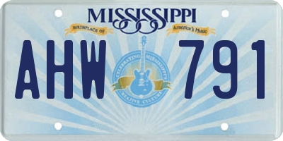 MS license plate AHW791