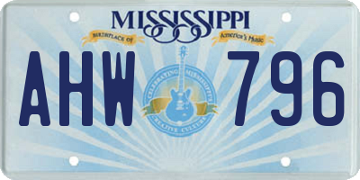 MS license plate AHW796