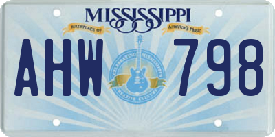 MS license plate AHW798