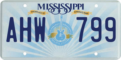 MS license plate AHW799