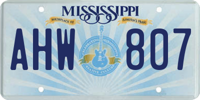 MS license plate AHW807