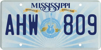 MS license plate AHW809