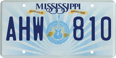 MS license plate AHW810