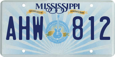 MS license plate AHW812