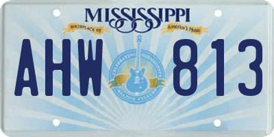 MS license plate AHW813