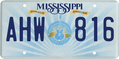 MS license plate AHW816