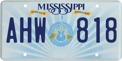 MS license plate AHW818
