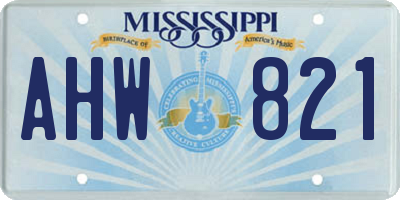 MS license plate AHW821
