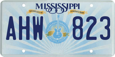 MS license plate AHW823