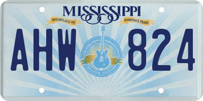 MS license plate AHW824