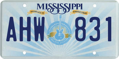 MS license plate AHW831
