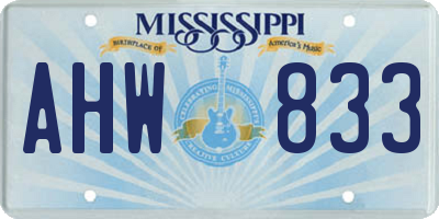 MS license plate AHW833