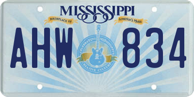 MS license plate AHW834