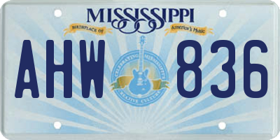 MS license plate AHW836