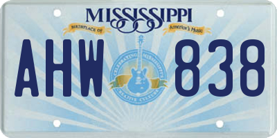 MS license plate AHW838