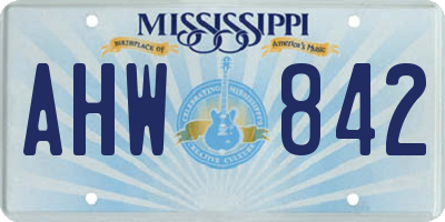 MS license plate AHW842